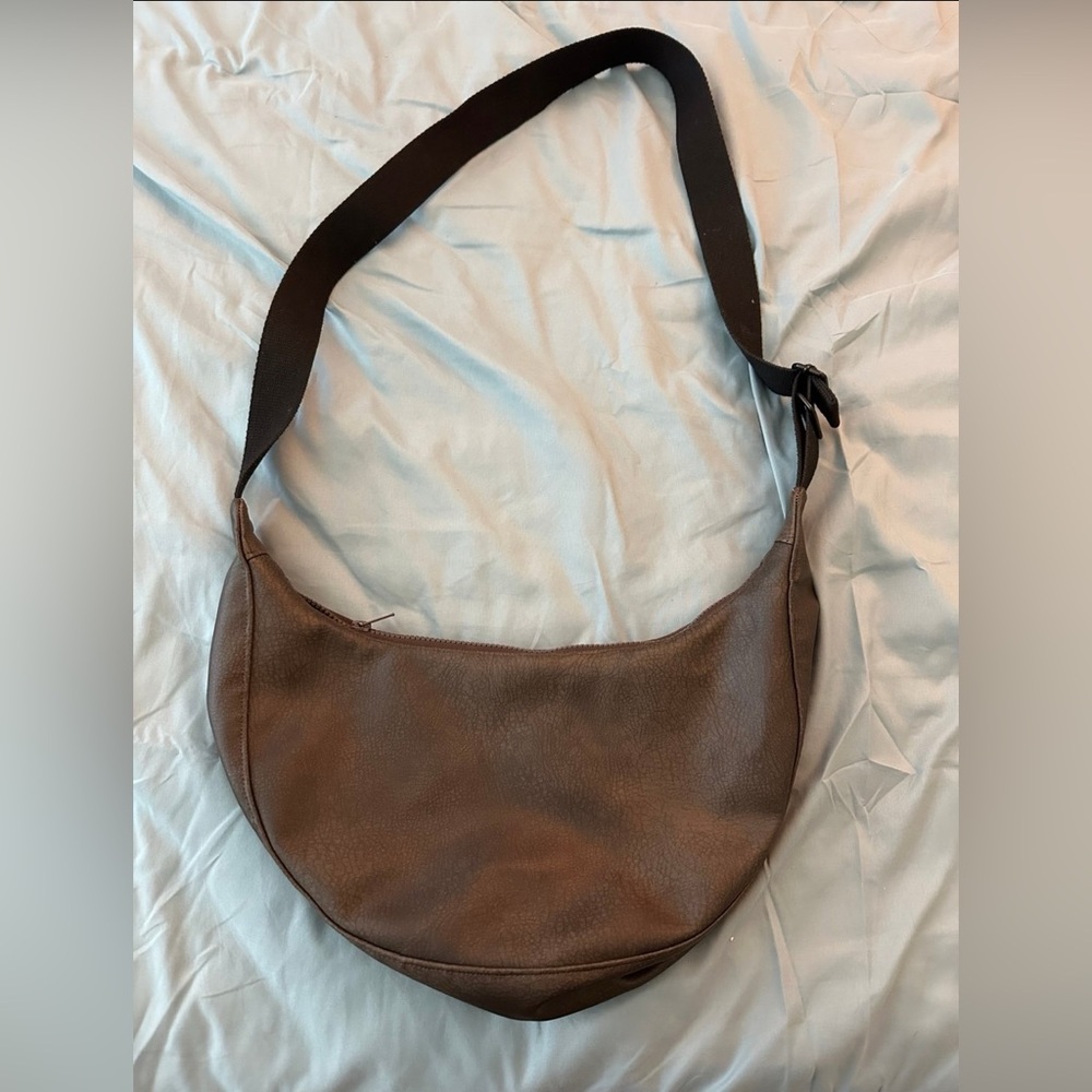 Faux Leather Crescent Bag